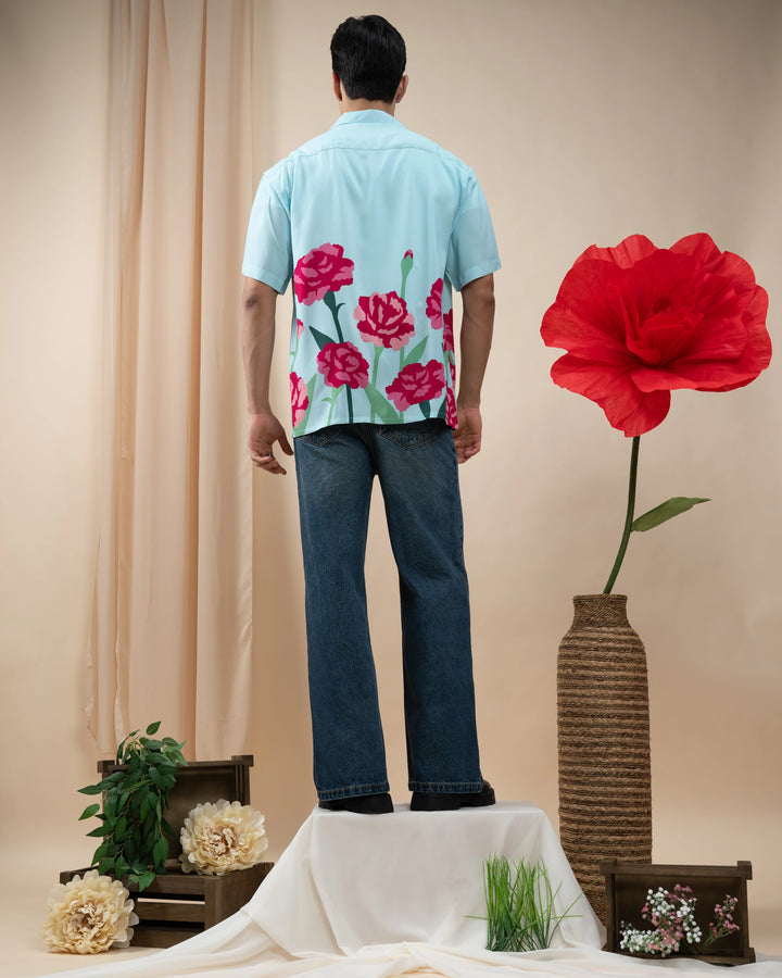 Carnation Flower Button Up