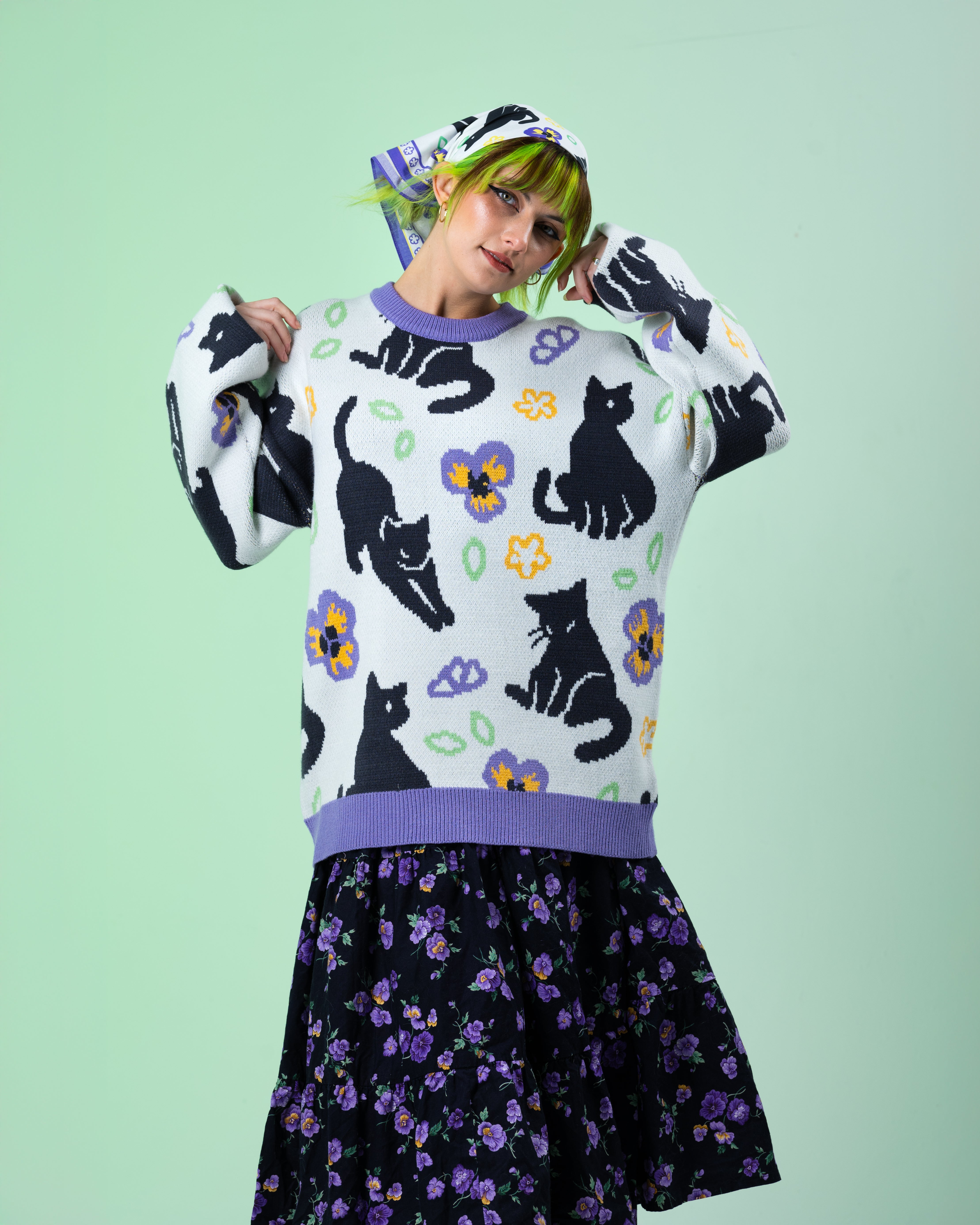 Meowin' Around Sweater – Steady Hands