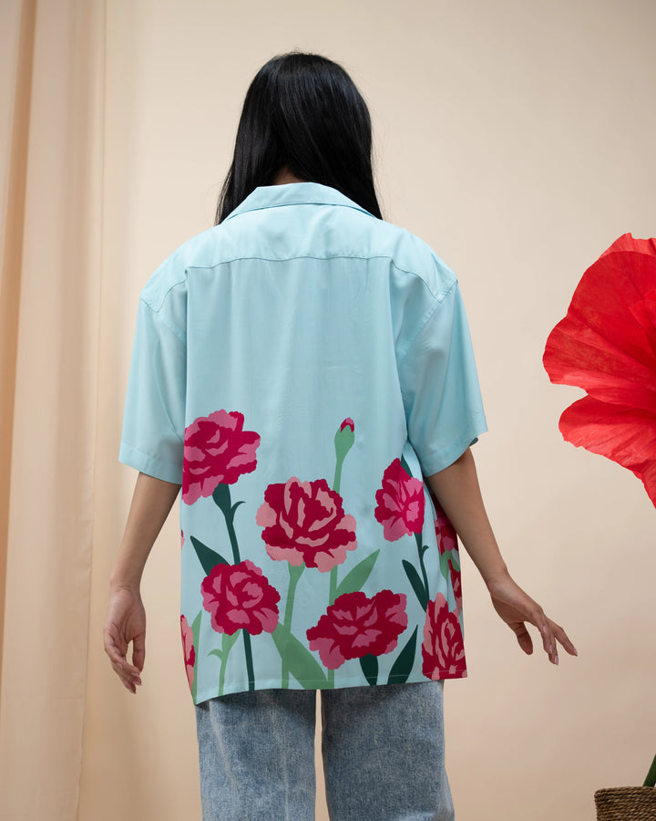 Carnation Flower Button Up