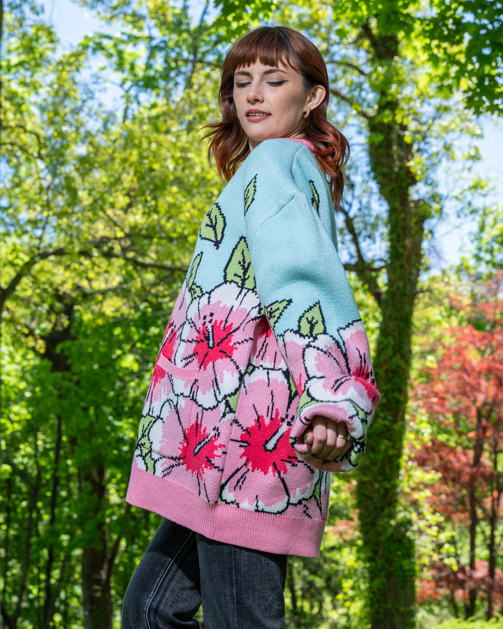 Pink Hibiscus Cardigan