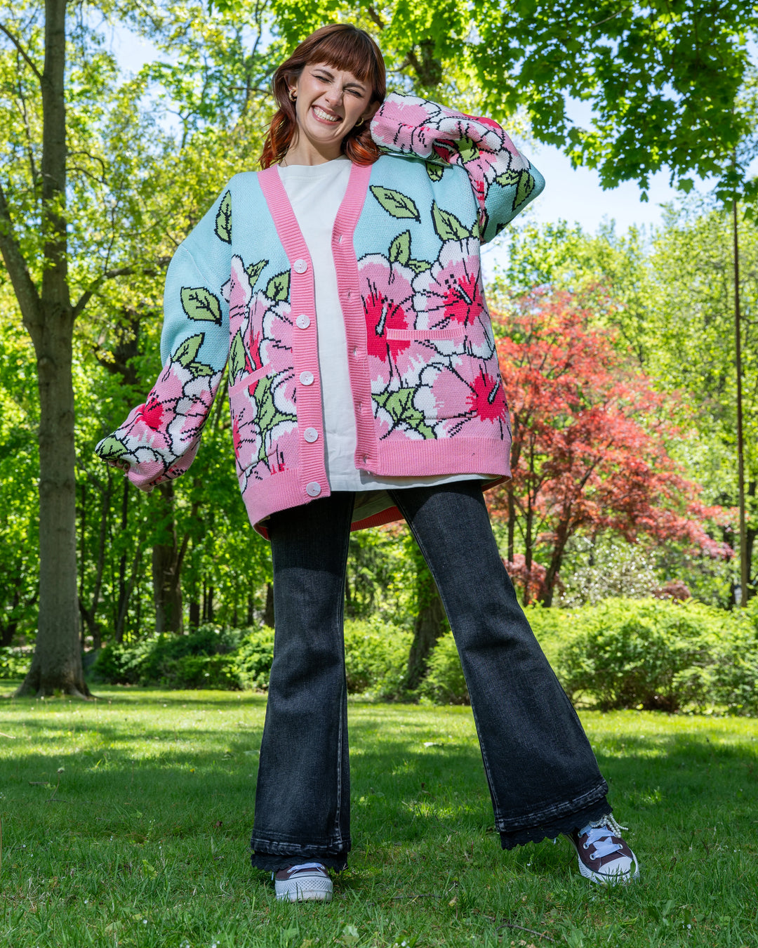 Pink Hibiscus Cardigan