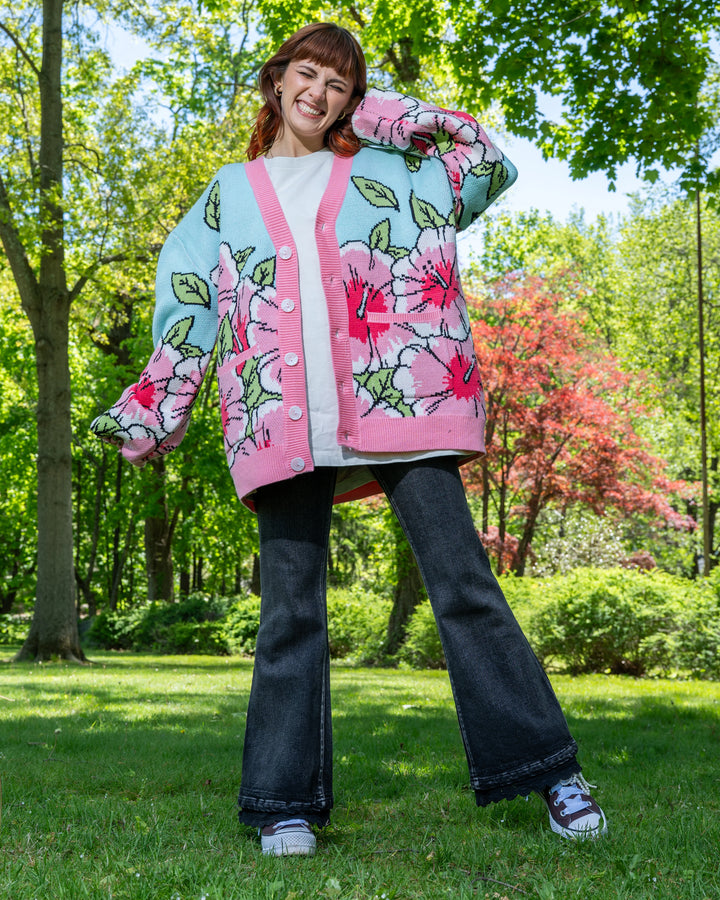Pink Hibiscus Cardigan