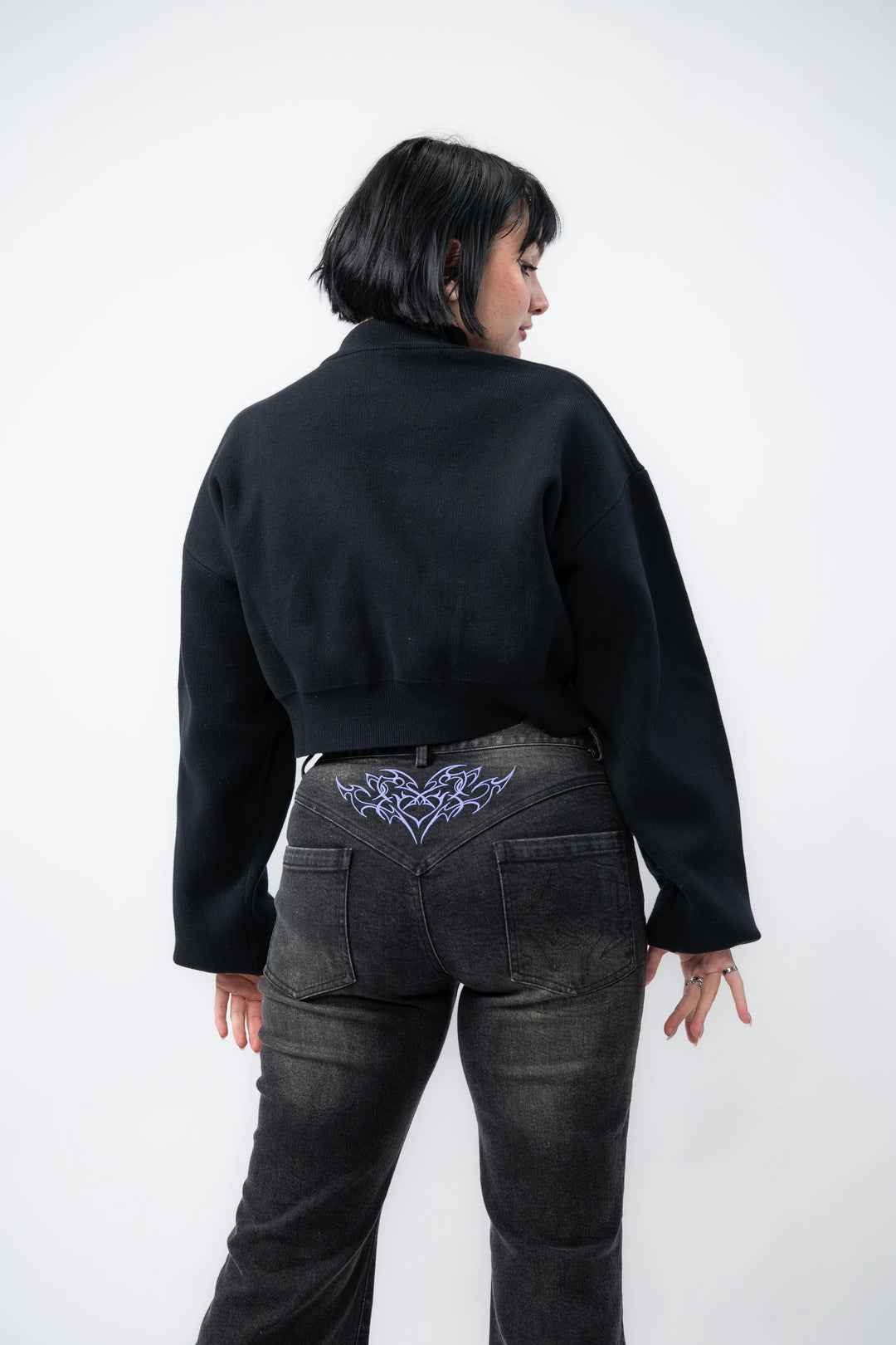 Cyber Heart Cut Out Sweater