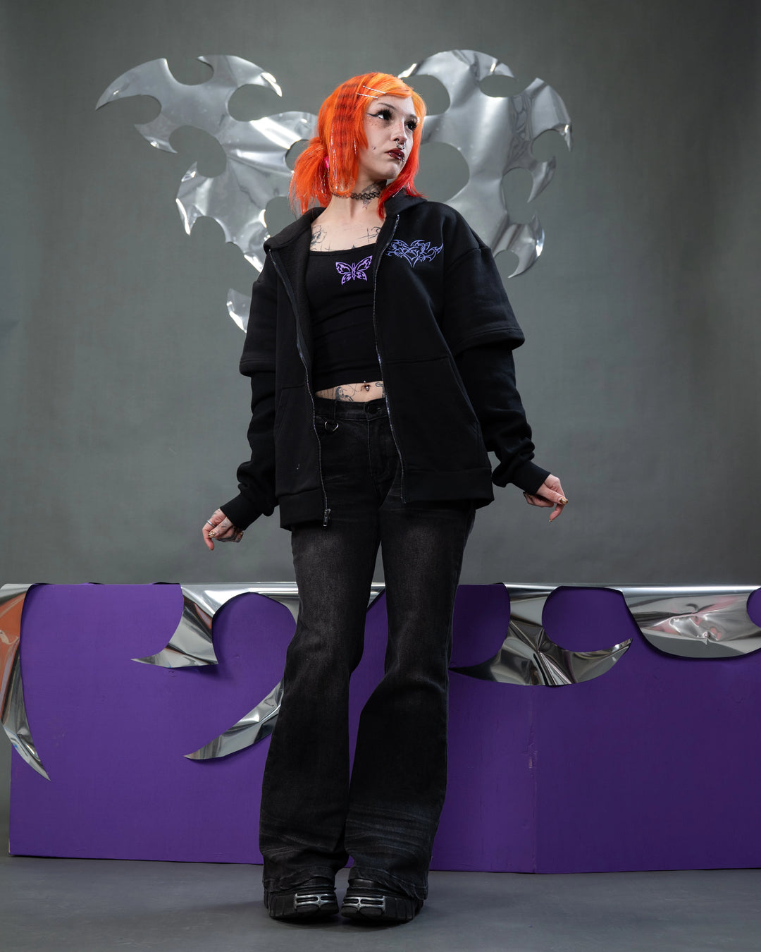 Cyber Angel Zip Up Hoodie