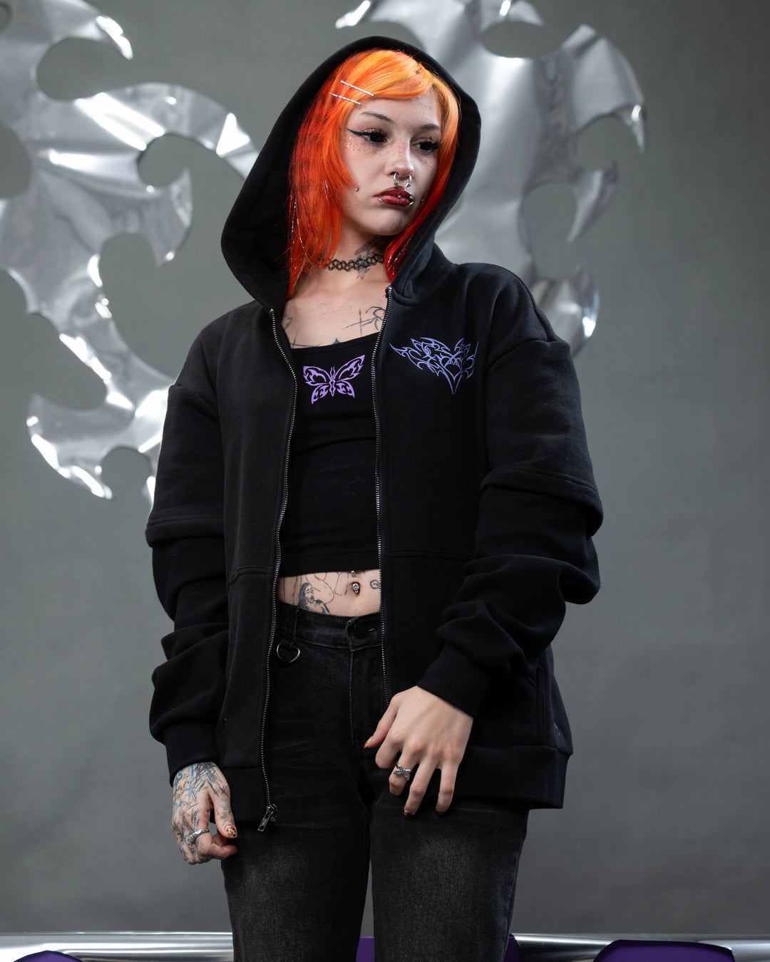 Cyber Angel Zip Up Hoodie