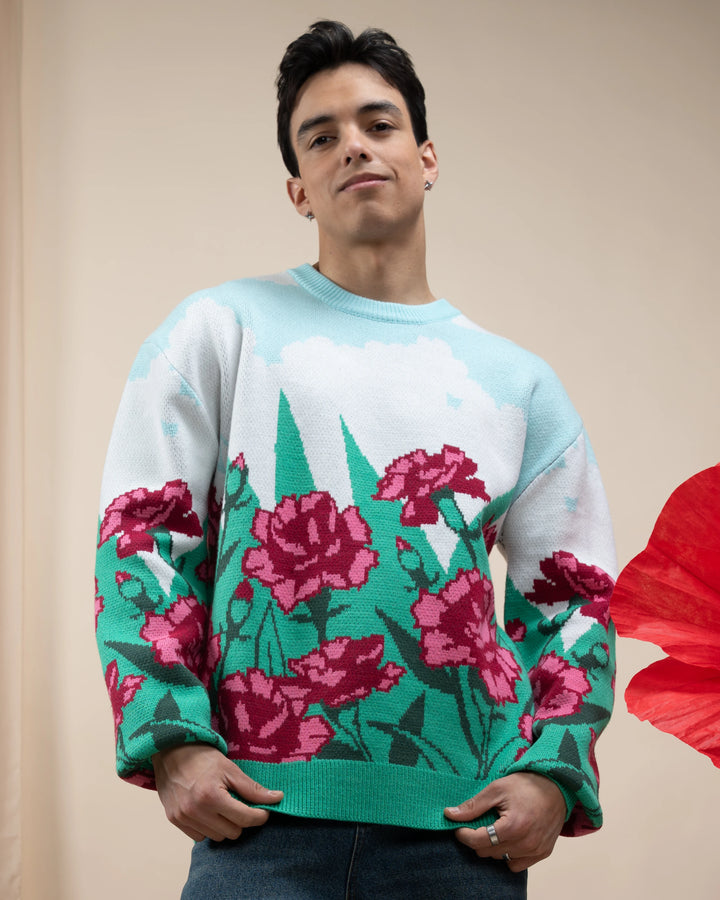 Carnation Flower Sweater