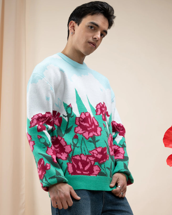 Carnation Flower Sweater
