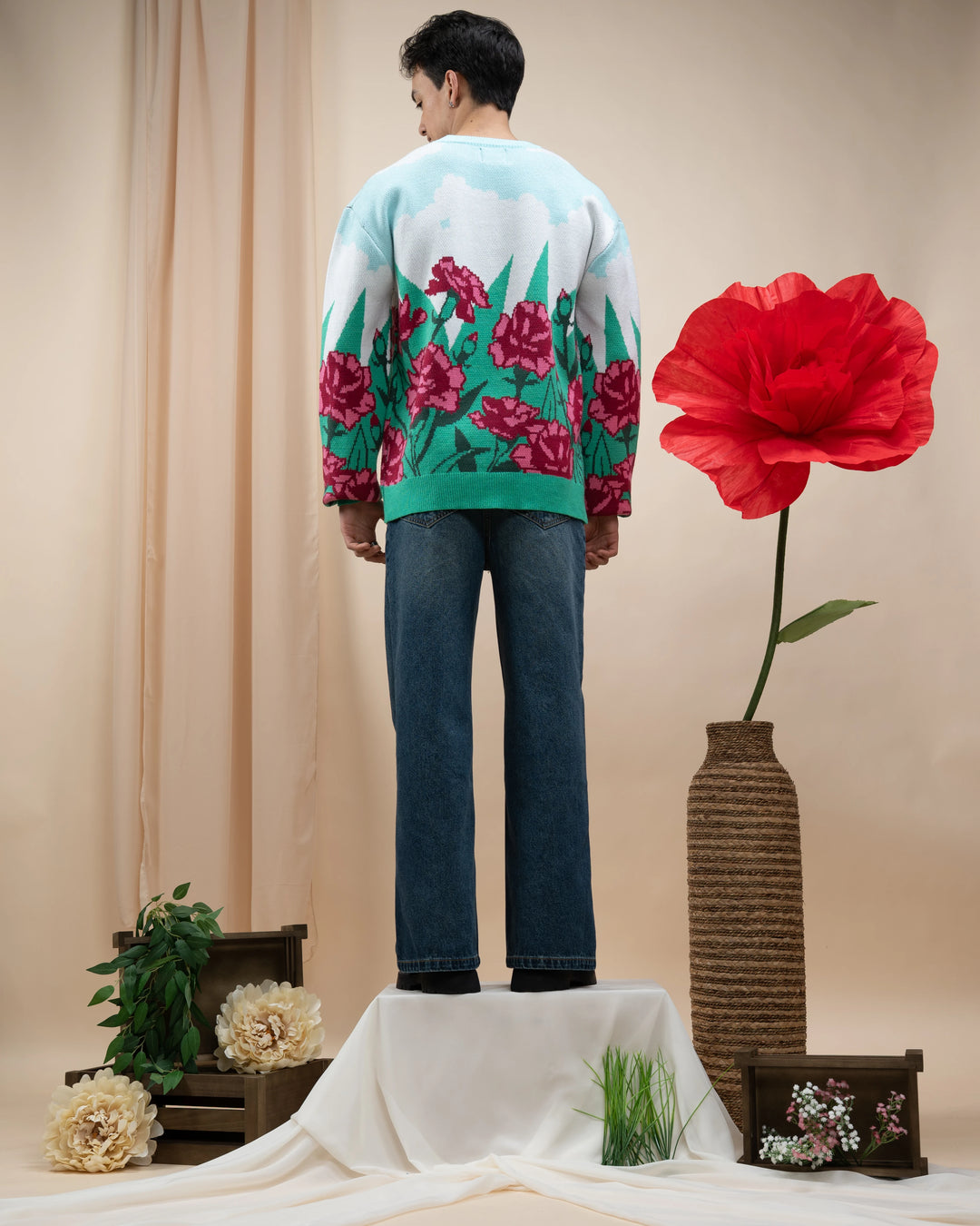 Carnation Flower Sweater