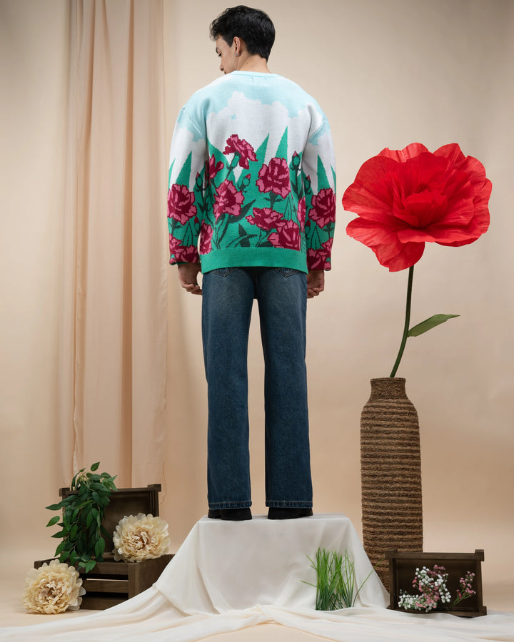 Carnation Flower Sweater