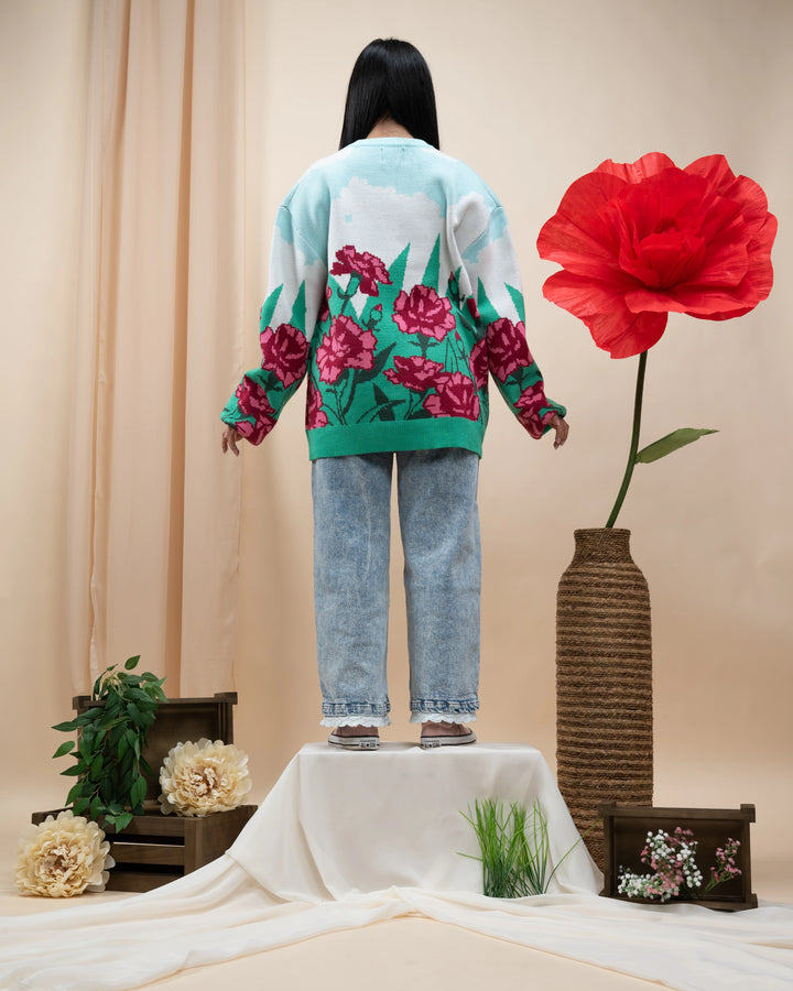 Carnation Flower Sweater