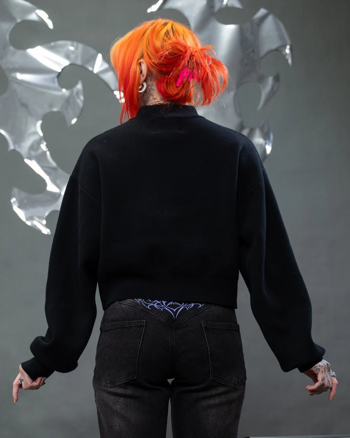 Cyber Heart Cut Out Sweater