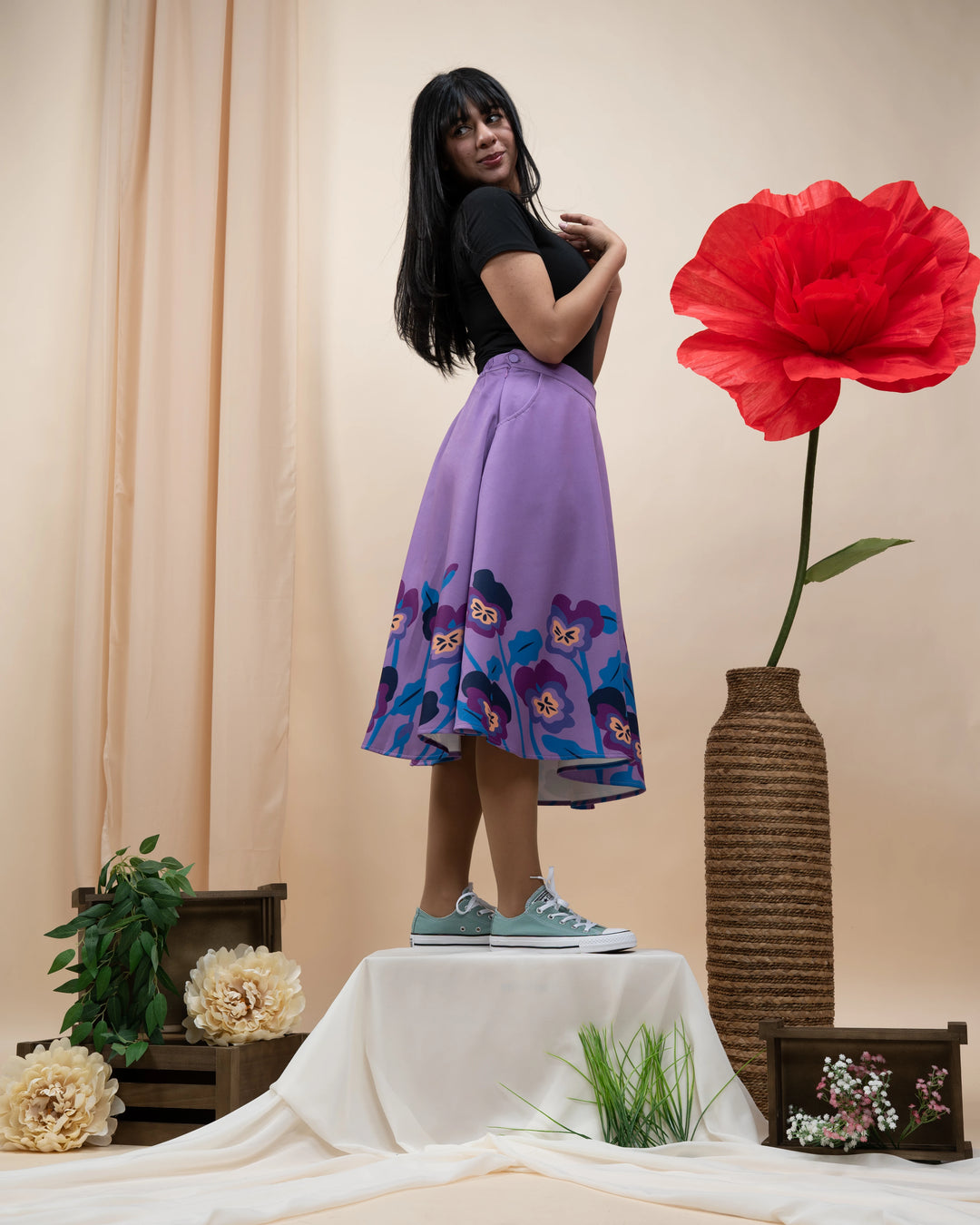 Violet Flower Skirt