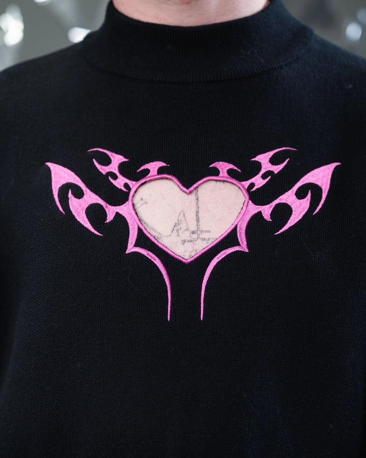 Cyber Heart Cut Out Sweater