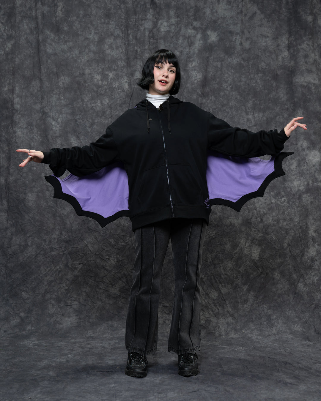 Bat Wing Zip Up Hoodie