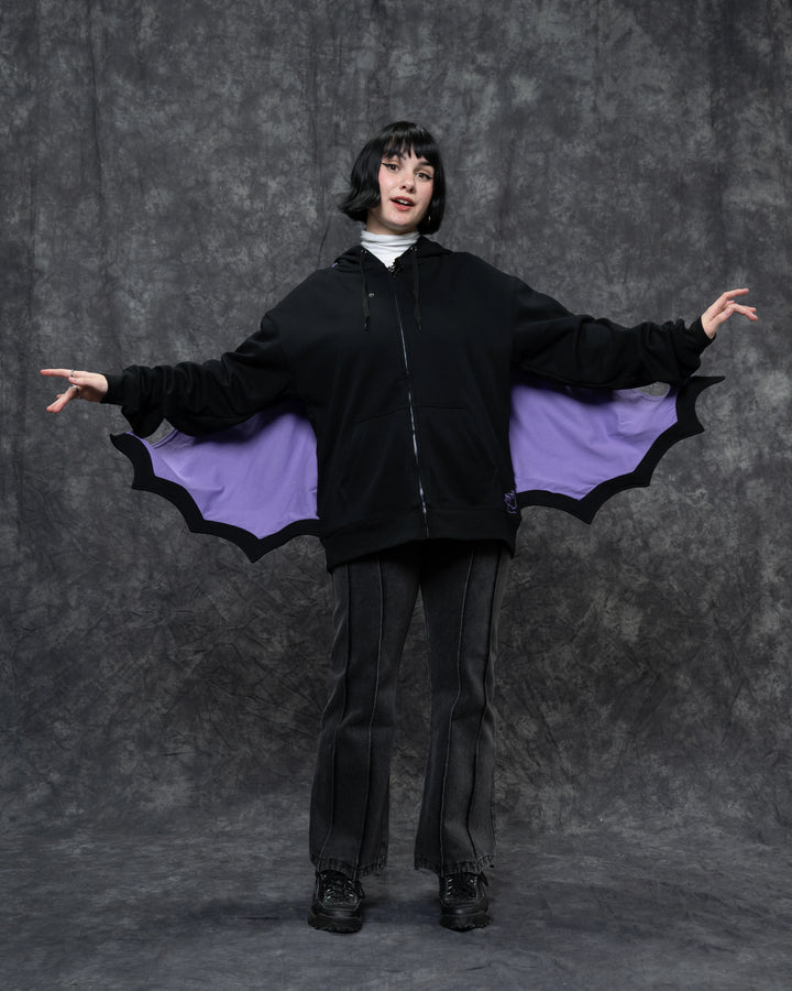 Bat Wing Zip Up Hoodie