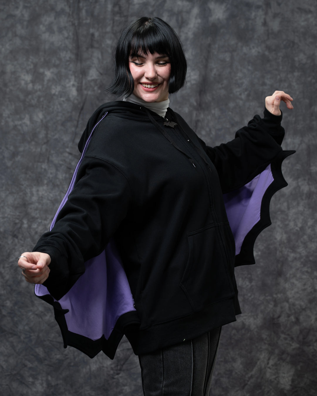 Bat Wing Zip Up Hoodie