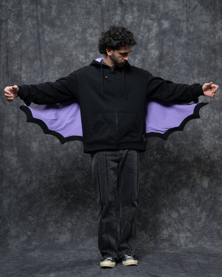 Bat Wing Zip Up Hoodie