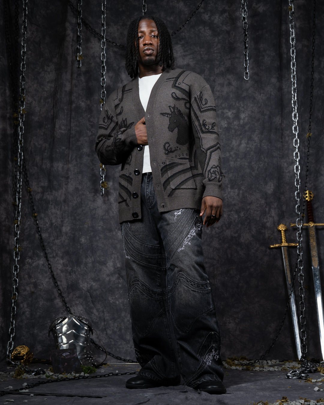 Dark Knight's Armor Cardigan