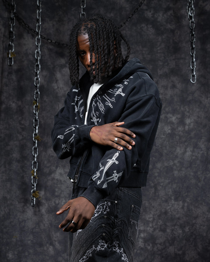 Cropped 10 Billion Swords Hoodie