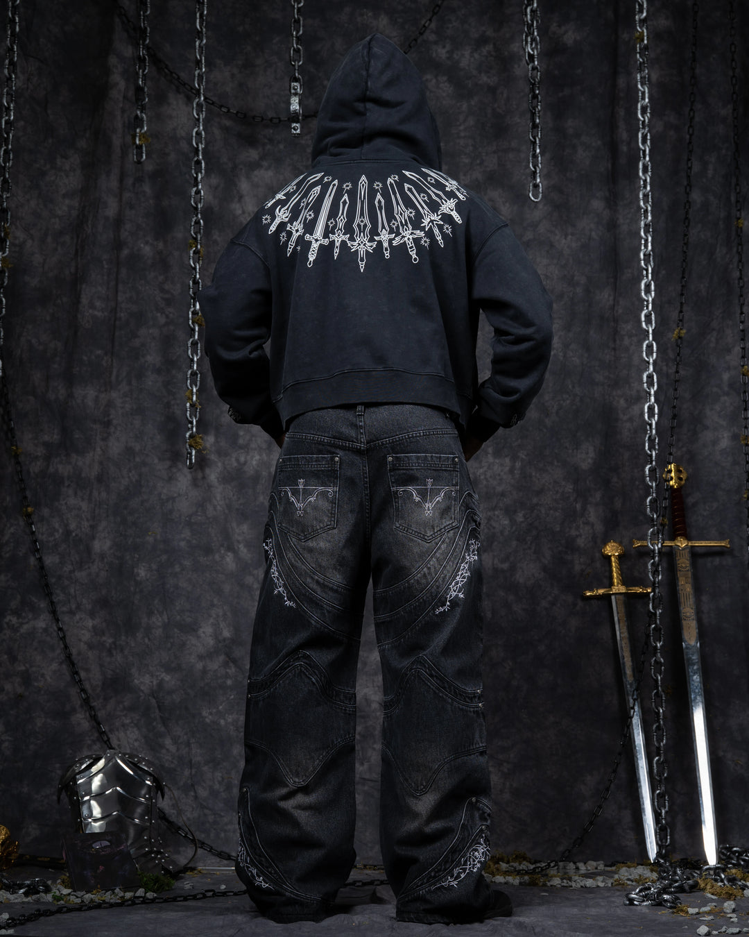 Cropped 10 Billion Swords Hoodie