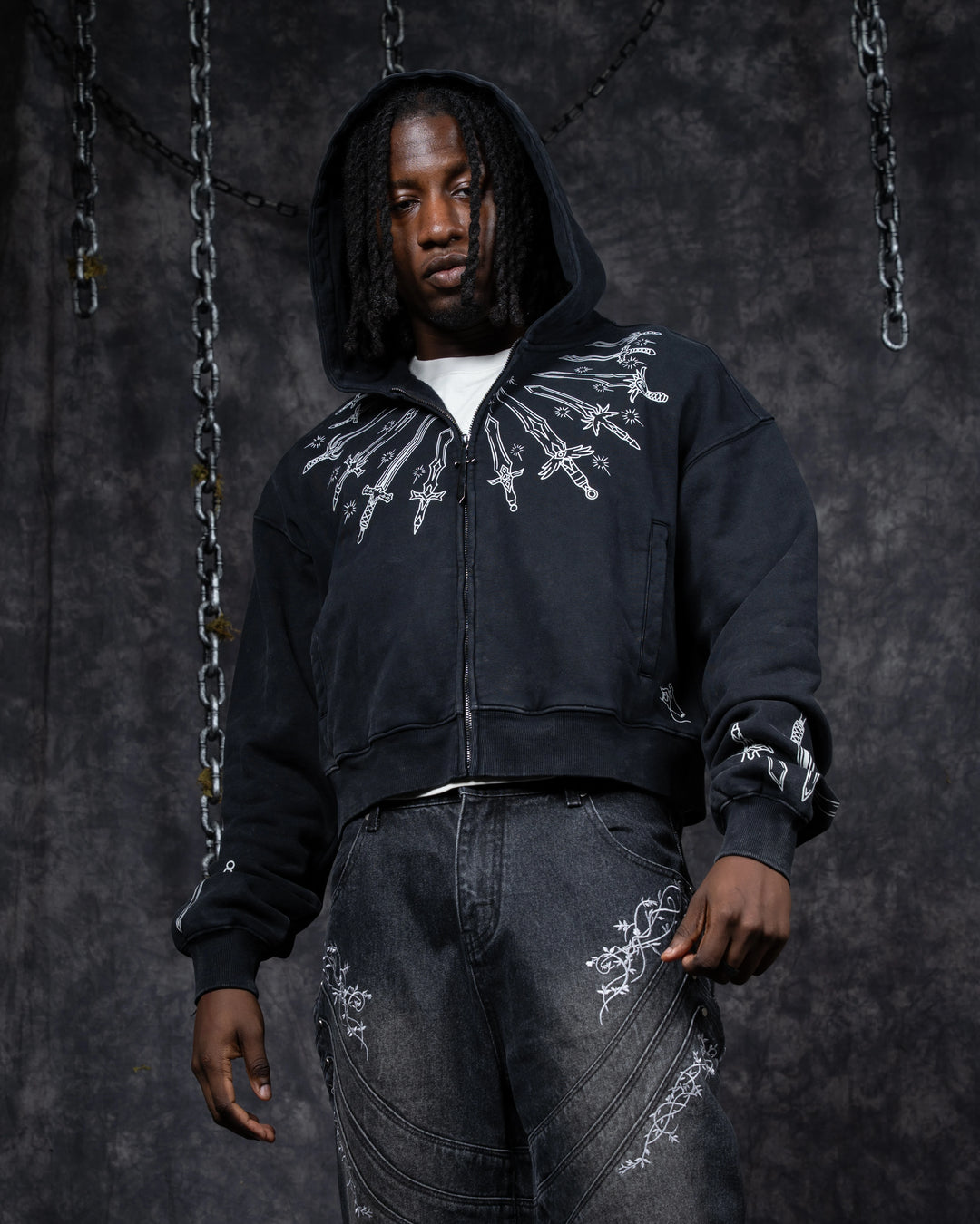 Cropped 10 Billion Swords Hoodie