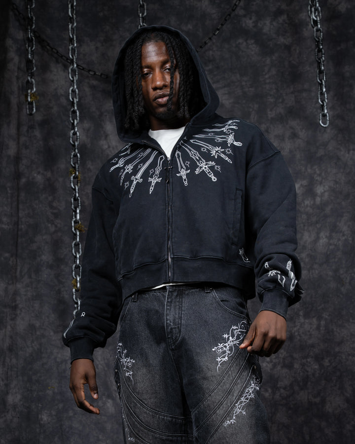 Cropped 10 Billion Swords Hoodie