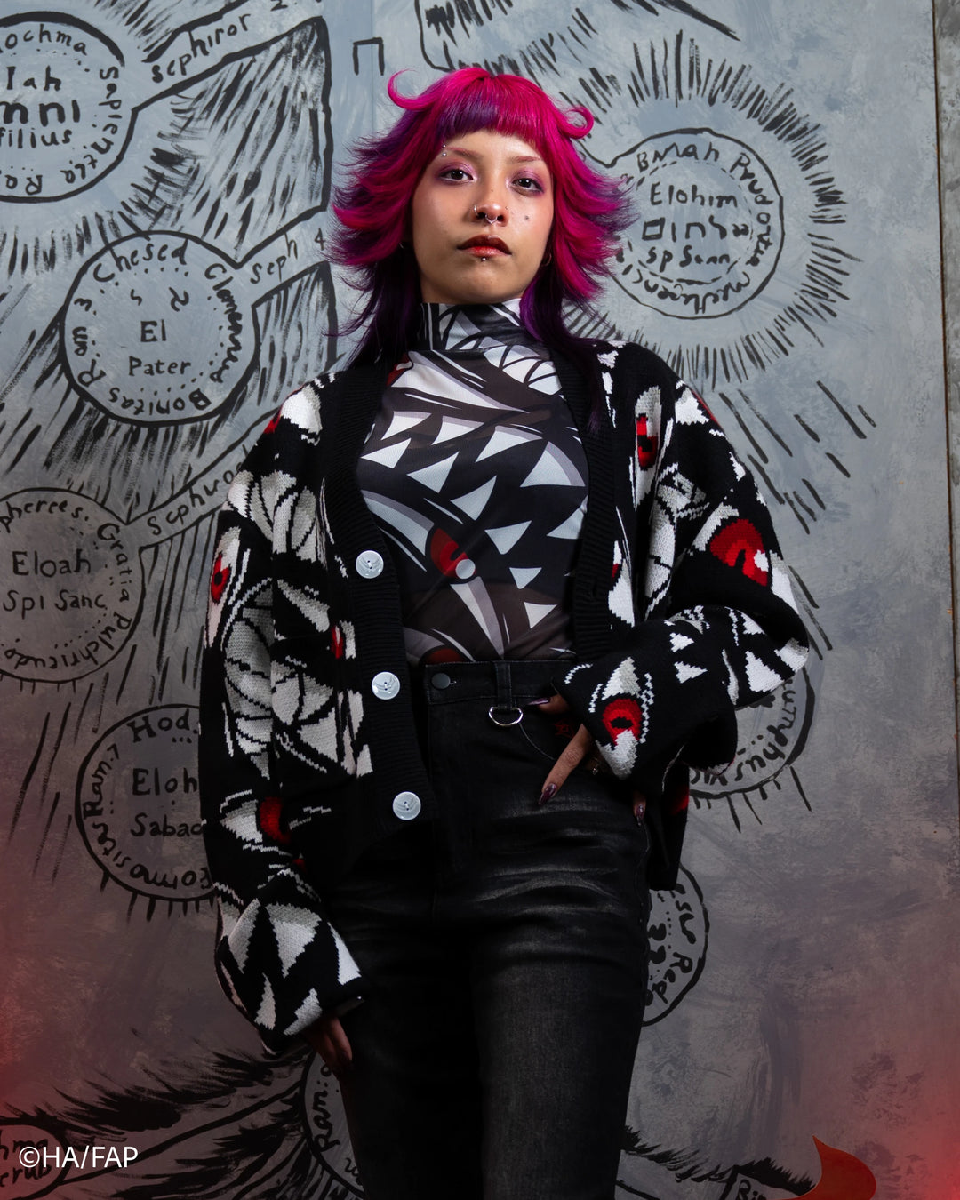 Cropped Pride Patterned Cardigan