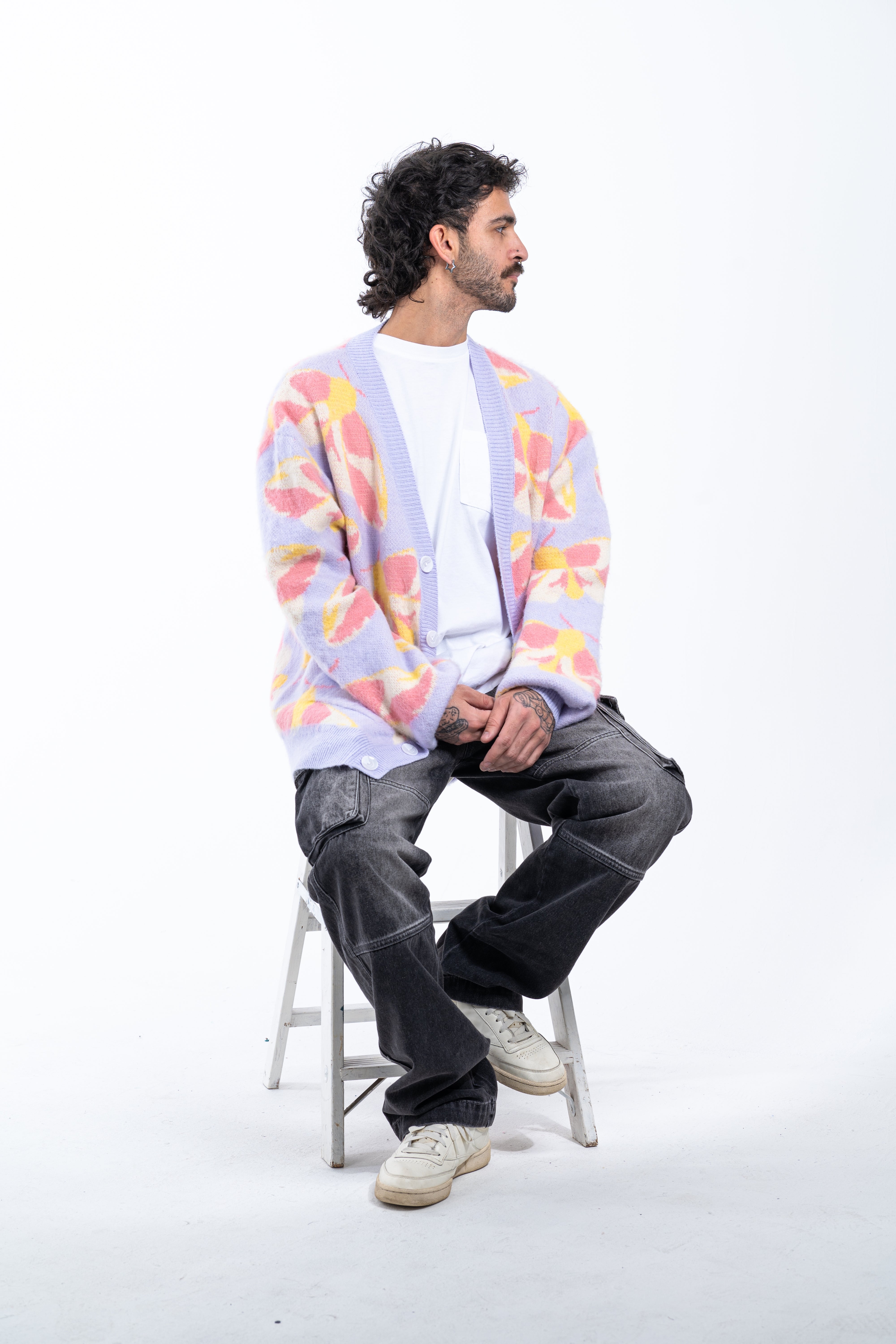 Fuzzy Rosy Maple Moth Cardigan – Steady Hands