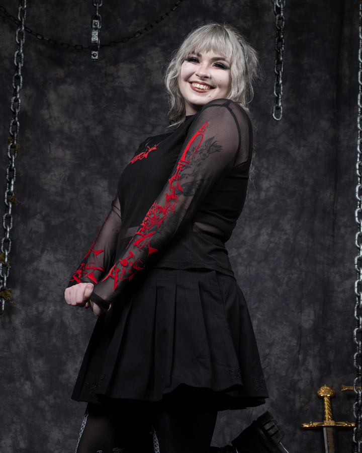 Skull Flail Mesh Top