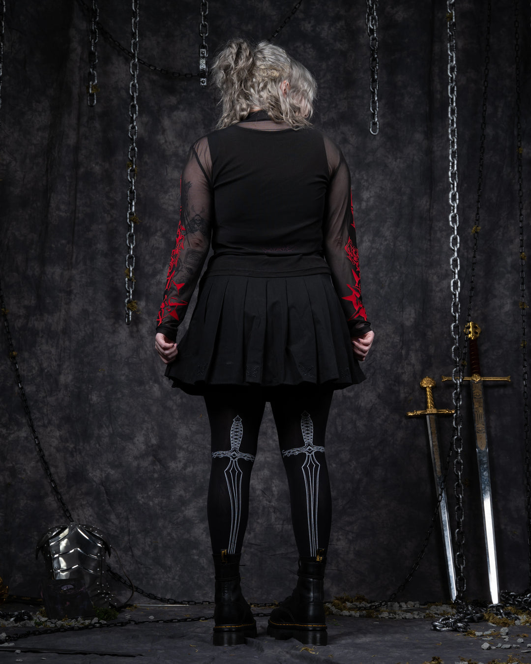 Skull Flail Mesh Top