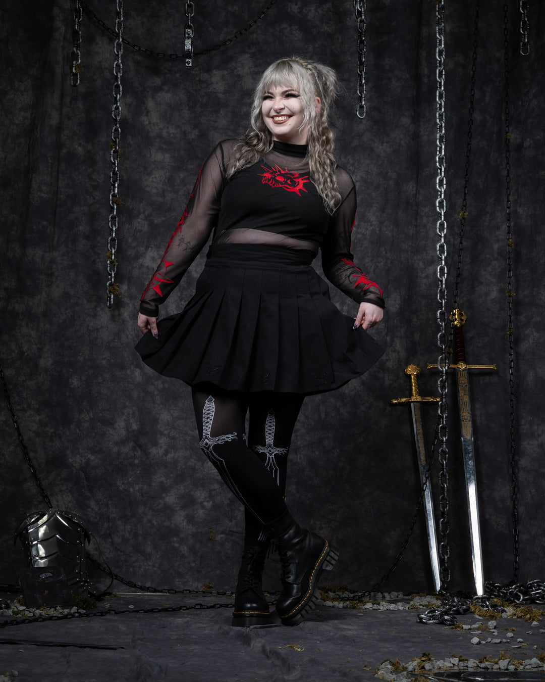 Skull Flail Mesh Top