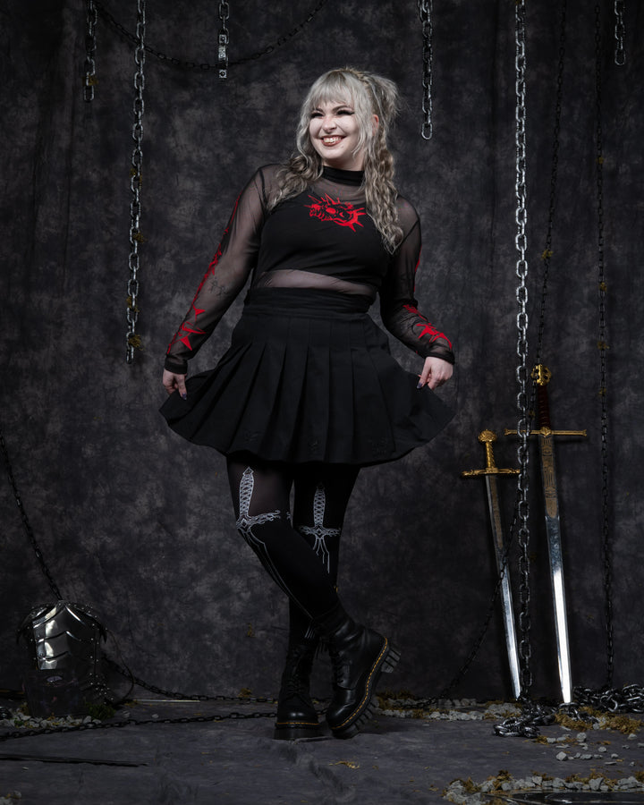 Skull Flail Mesh Top