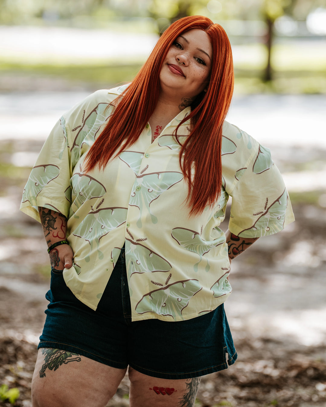 Luna Moth Button Up
