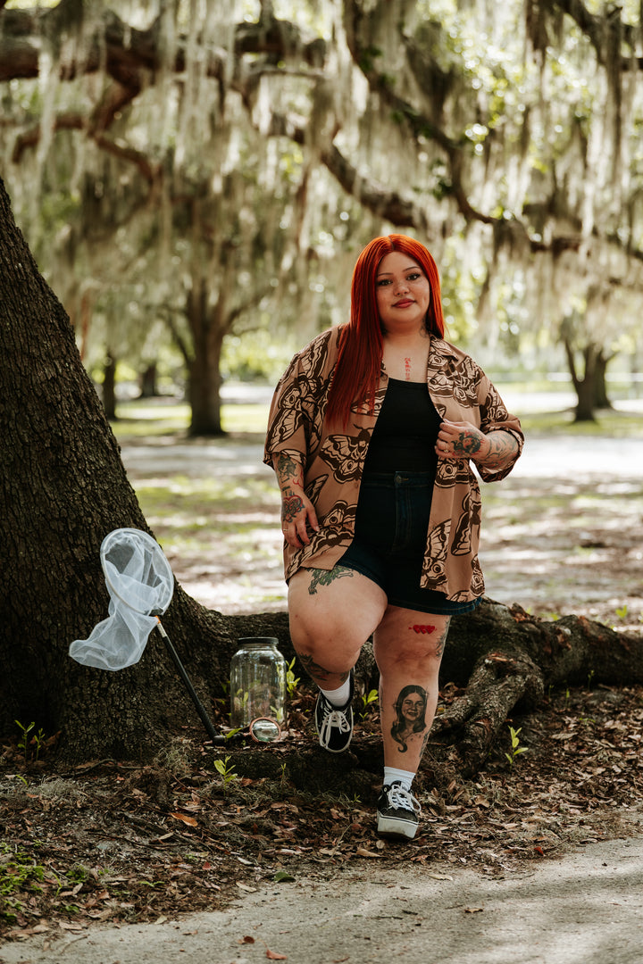 Giant Peacock Moth Button Up
