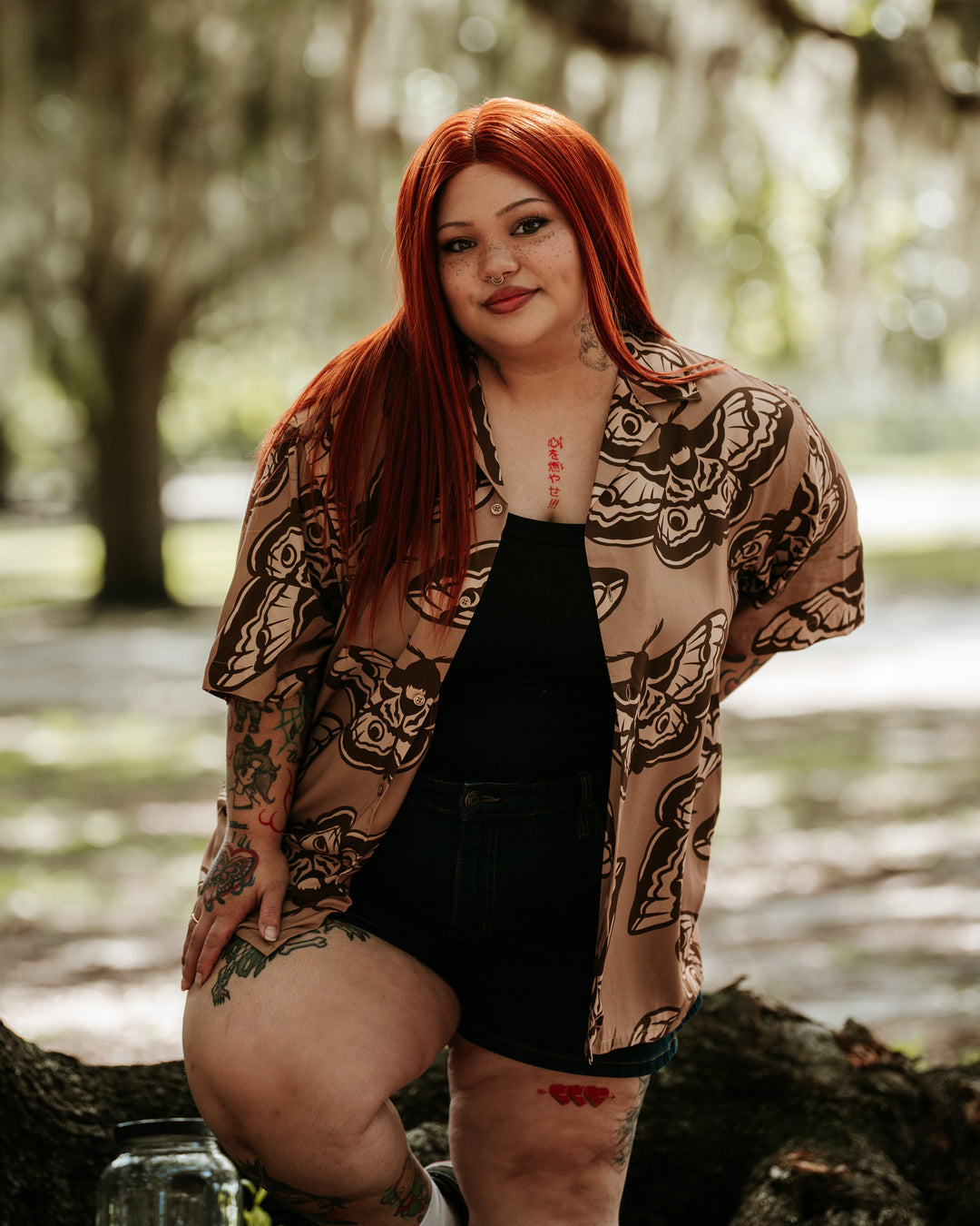 Giant Peacock Moth Button Up