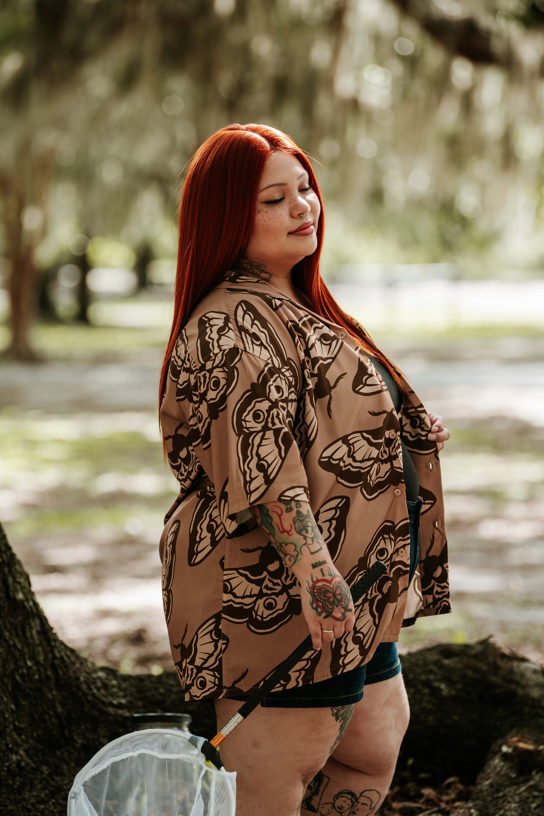 Giant Peacock Moth Button Up