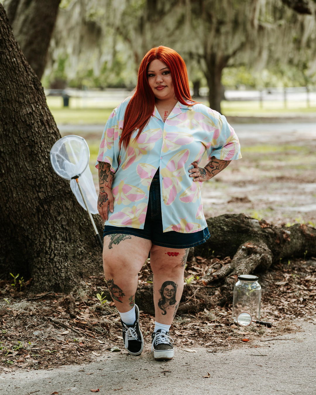 Rosy Maple Moth Button Up