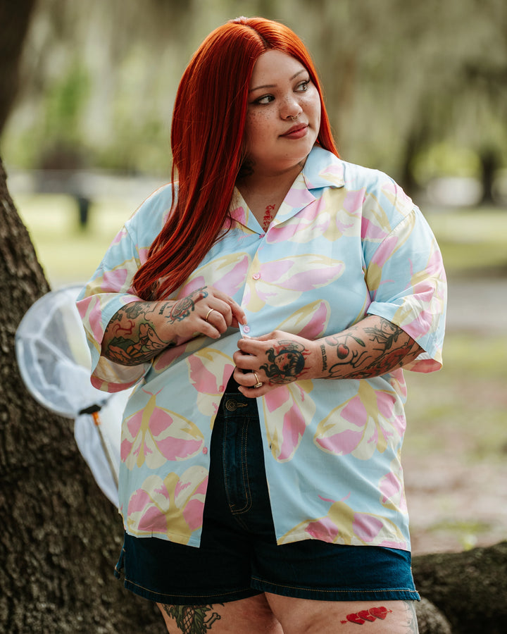 Rosy Maple Moth Button Up