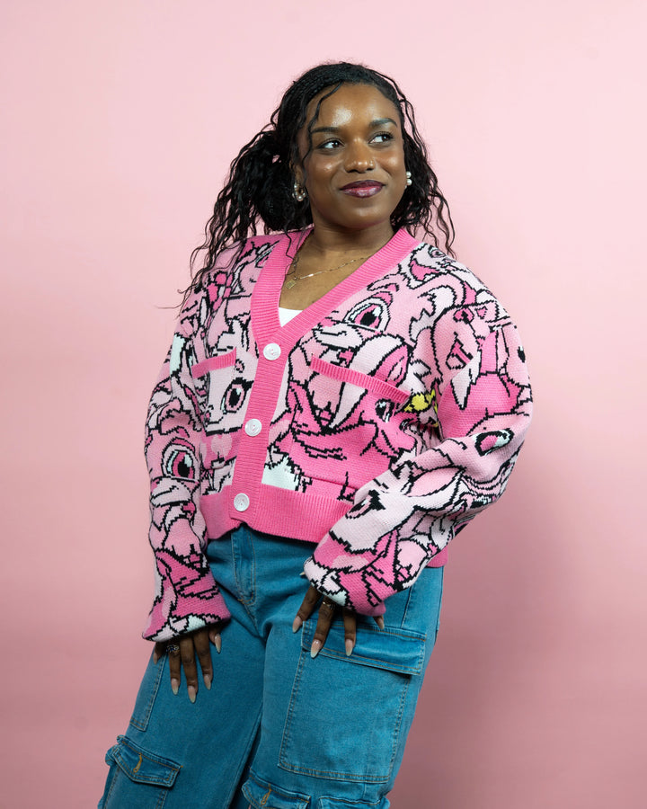 Pink Neopian Cropped Cardigan