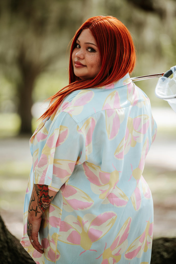 Rosy Maple Moth Button Up
