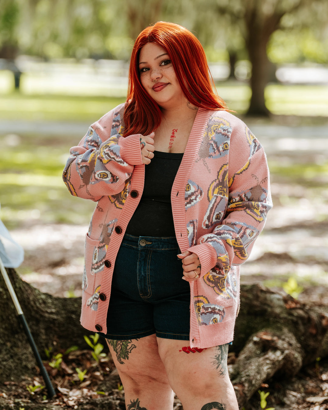 Pink Emperor Moth Cardigan