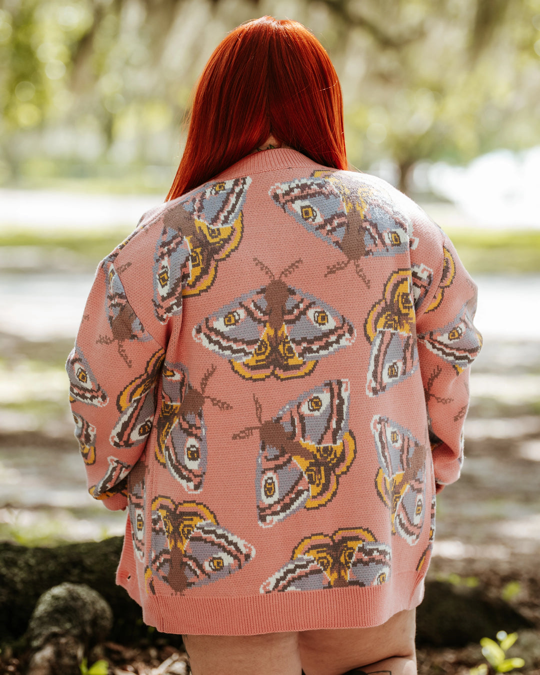 Pink Emperor Moth Cardigan