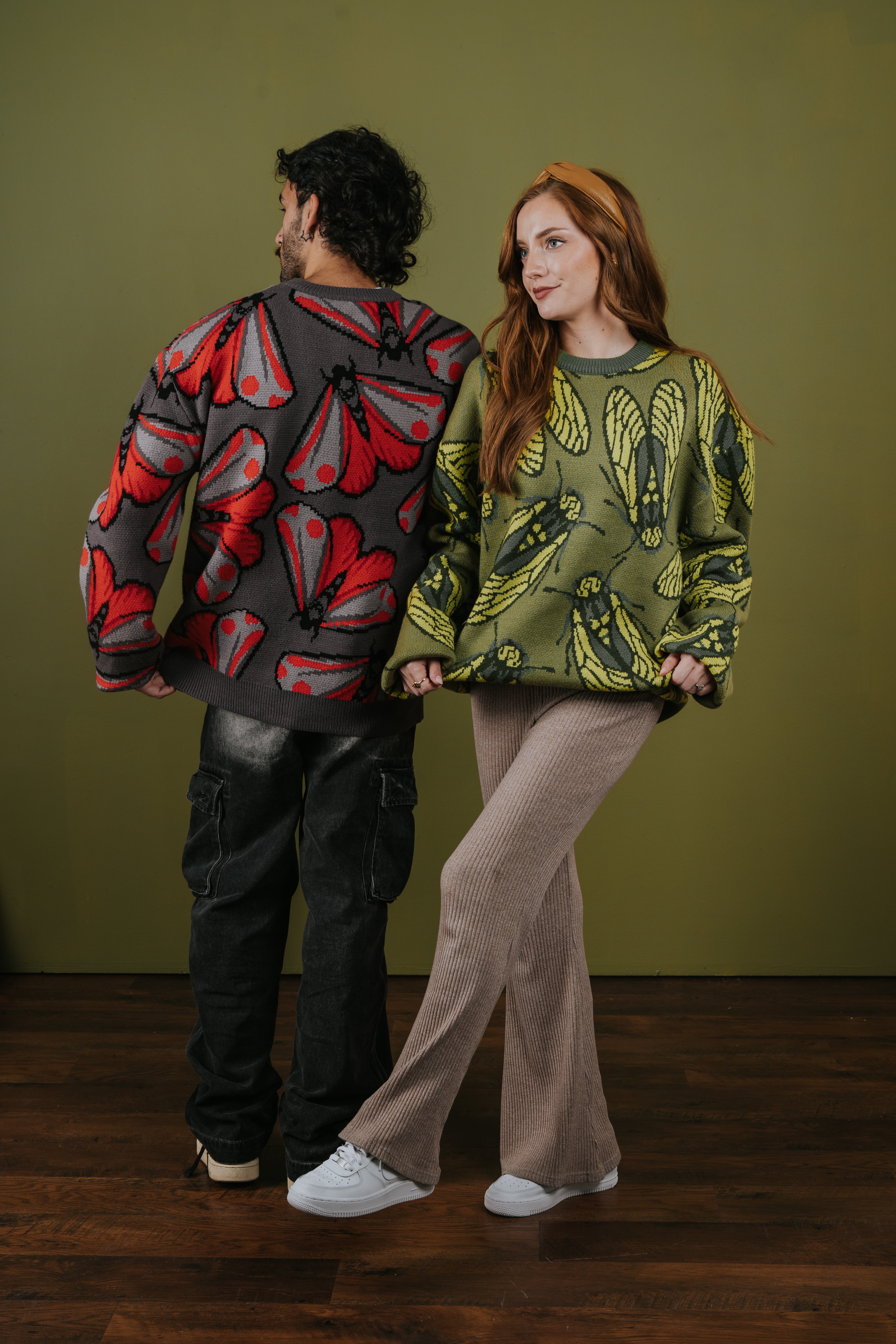 トップス STEAF 24AW SYMBIOSIS HAND KNIT BLOUSON STEAF (Stiff) Oryx Knit Shirt (Horn Green) (Knit) Mail Order