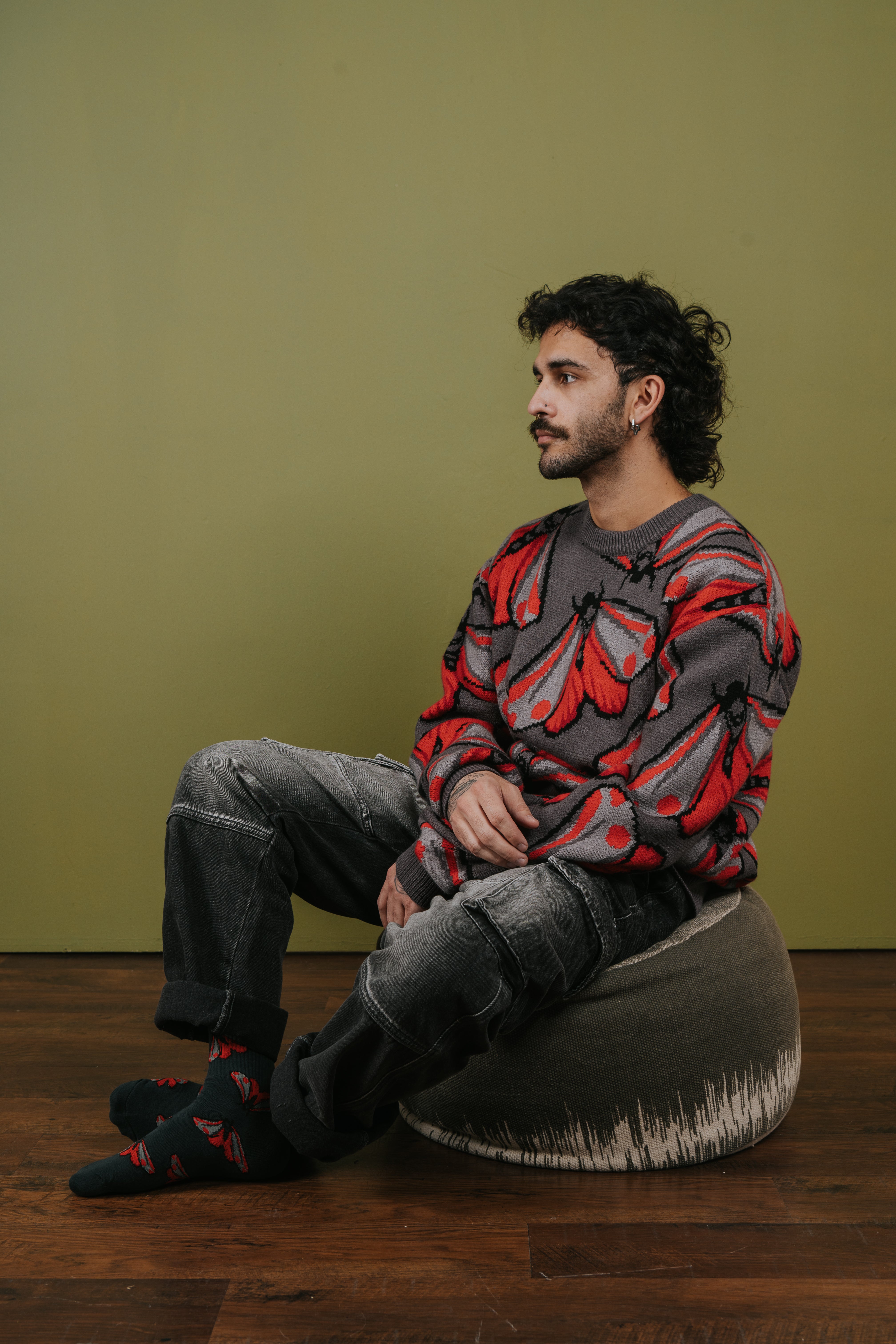 【nana】siiilon×cannabis セーター Cinnabar Moth Cardigan – Steady Hands