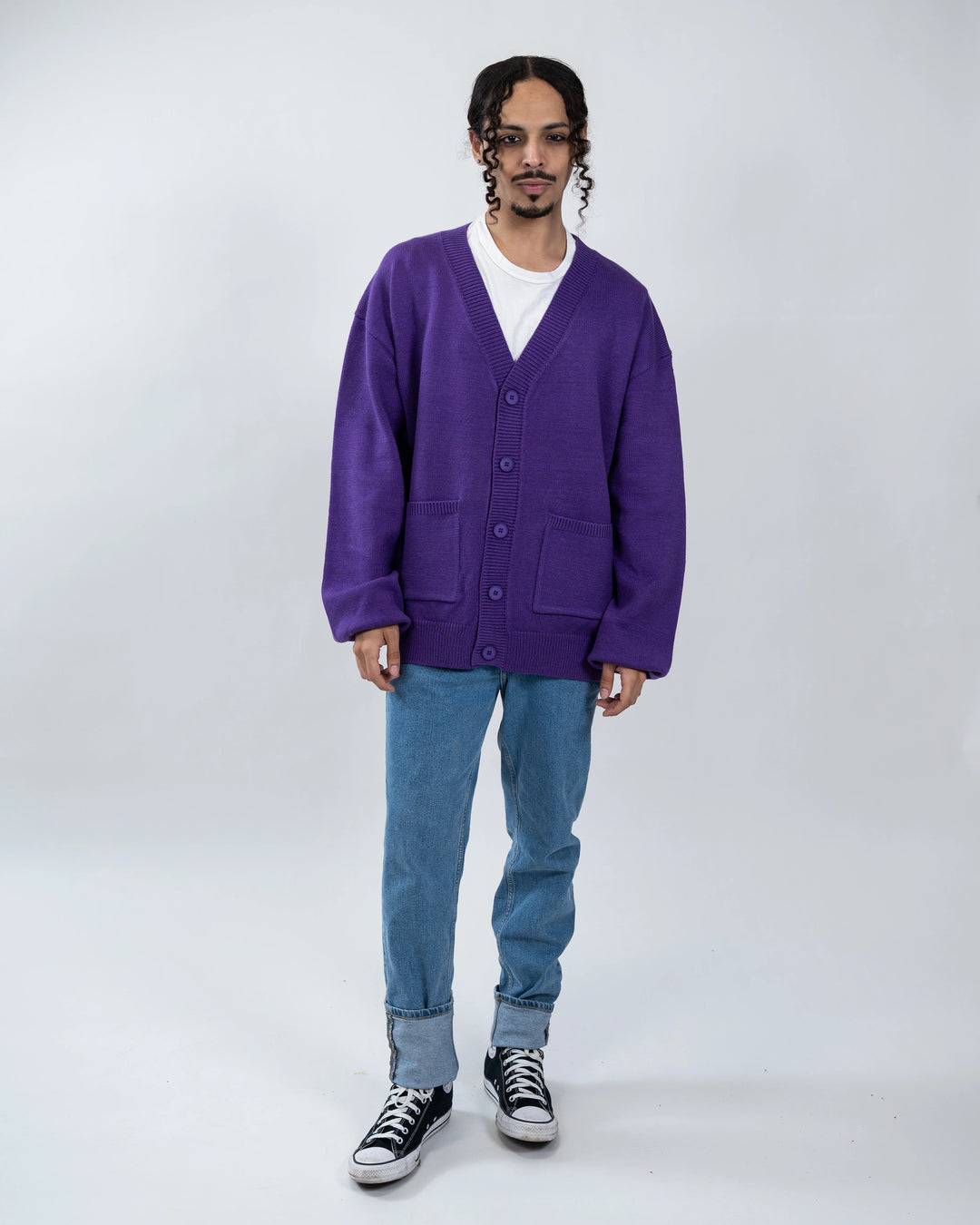 The DEEPEST Purple Cardigan – Steady Hands - Main Image