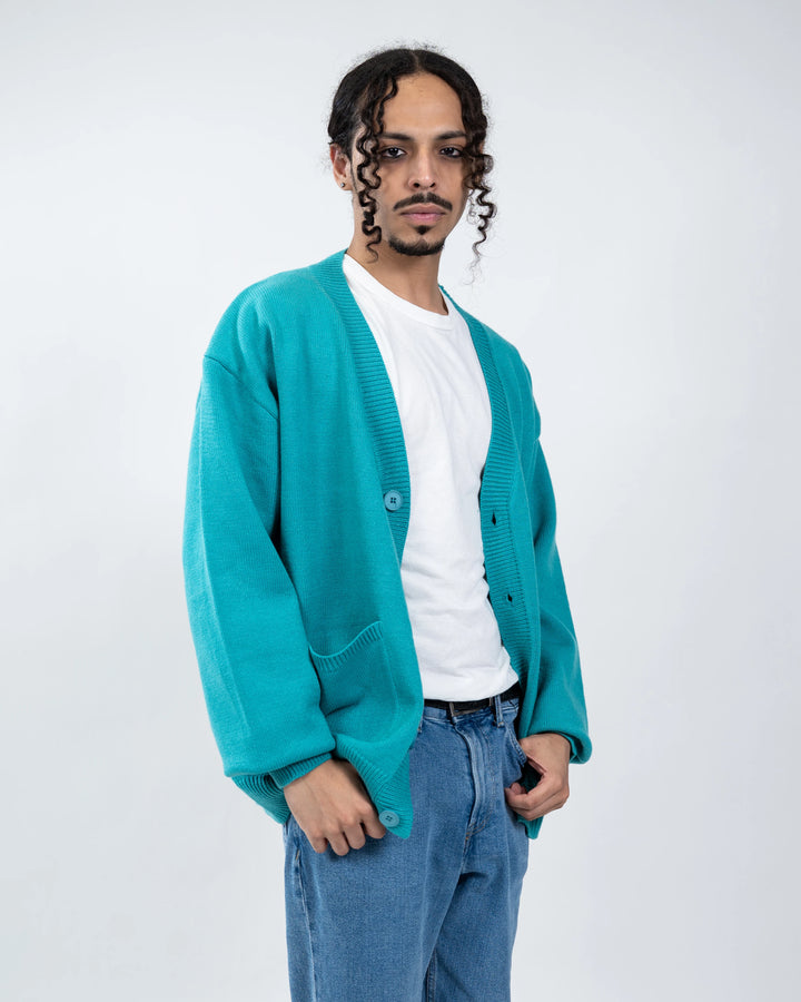 What's the TEAL with Airline Food Cardigan