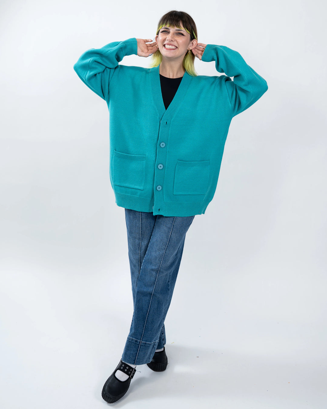 What's the TEAL with Airline Food Cardigan