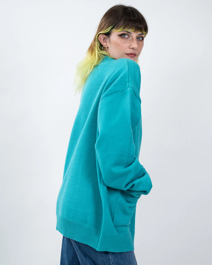 What's the TEAL with Airline Food Cardigan