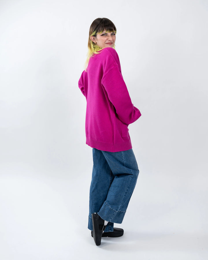 Navy Pink Cardigan