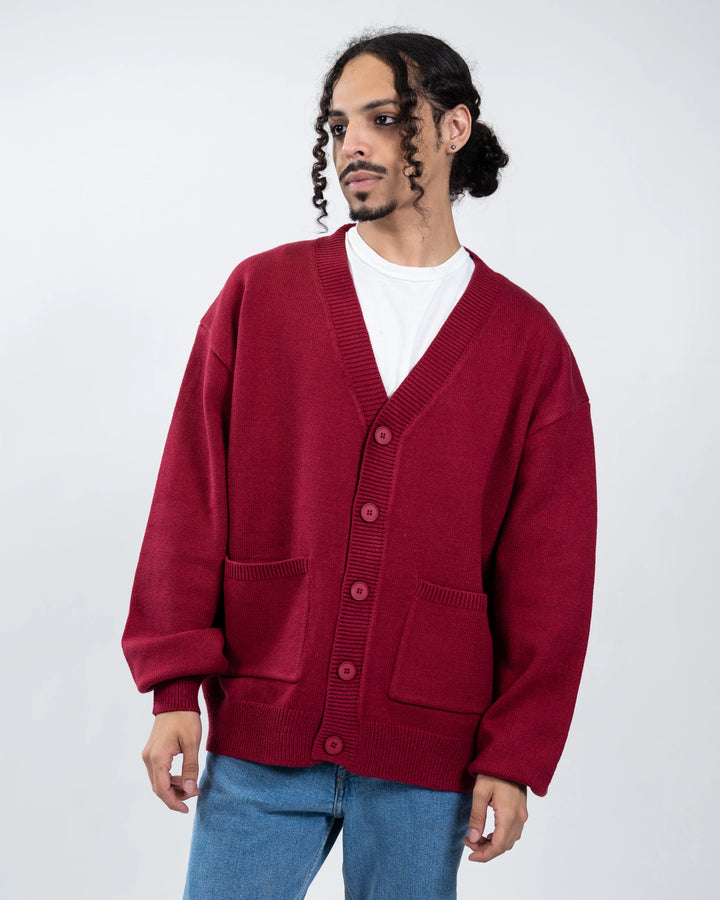 Burgundeez Nuts! Cardigan